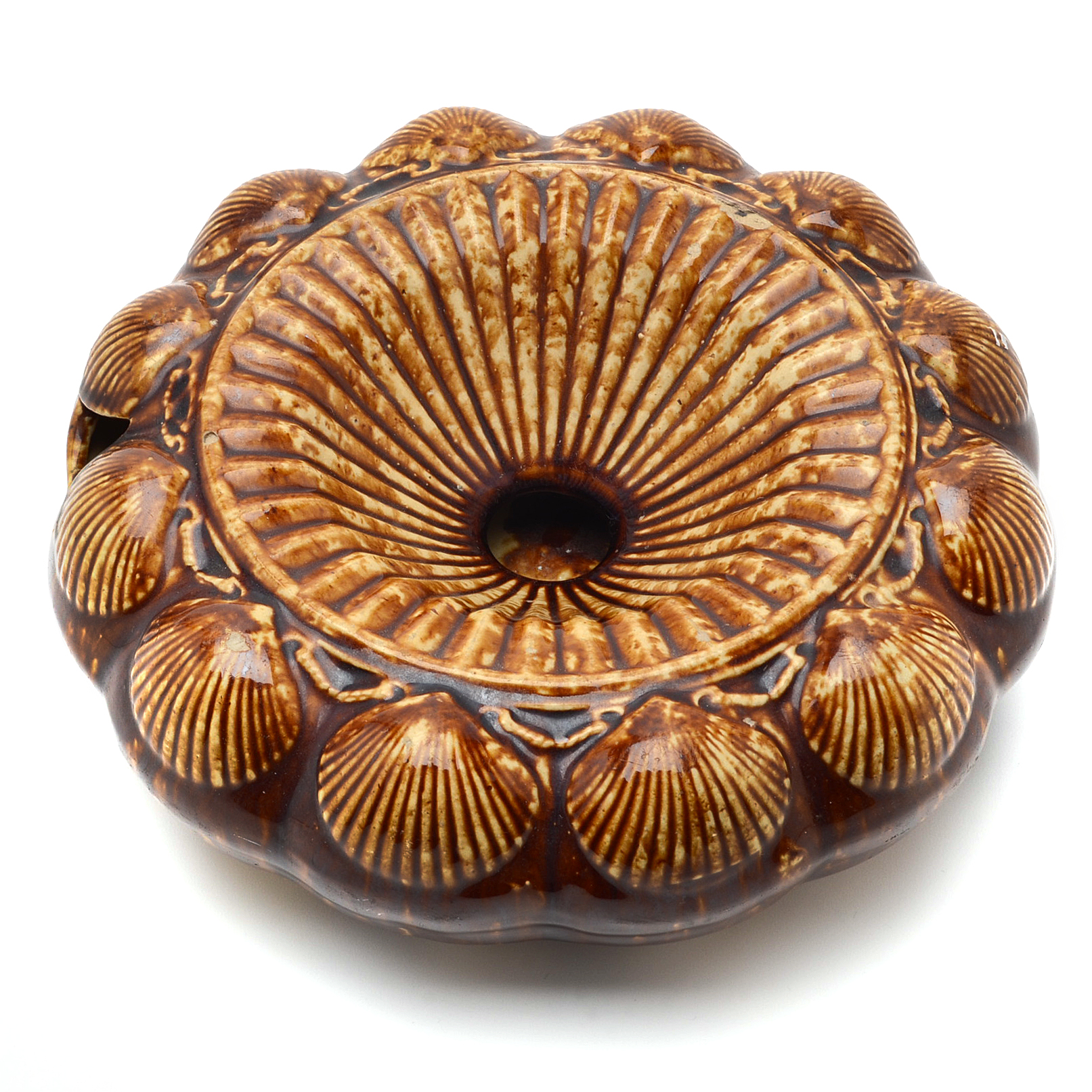 19th-Century Bennington Rockingham Pottery Spittoon