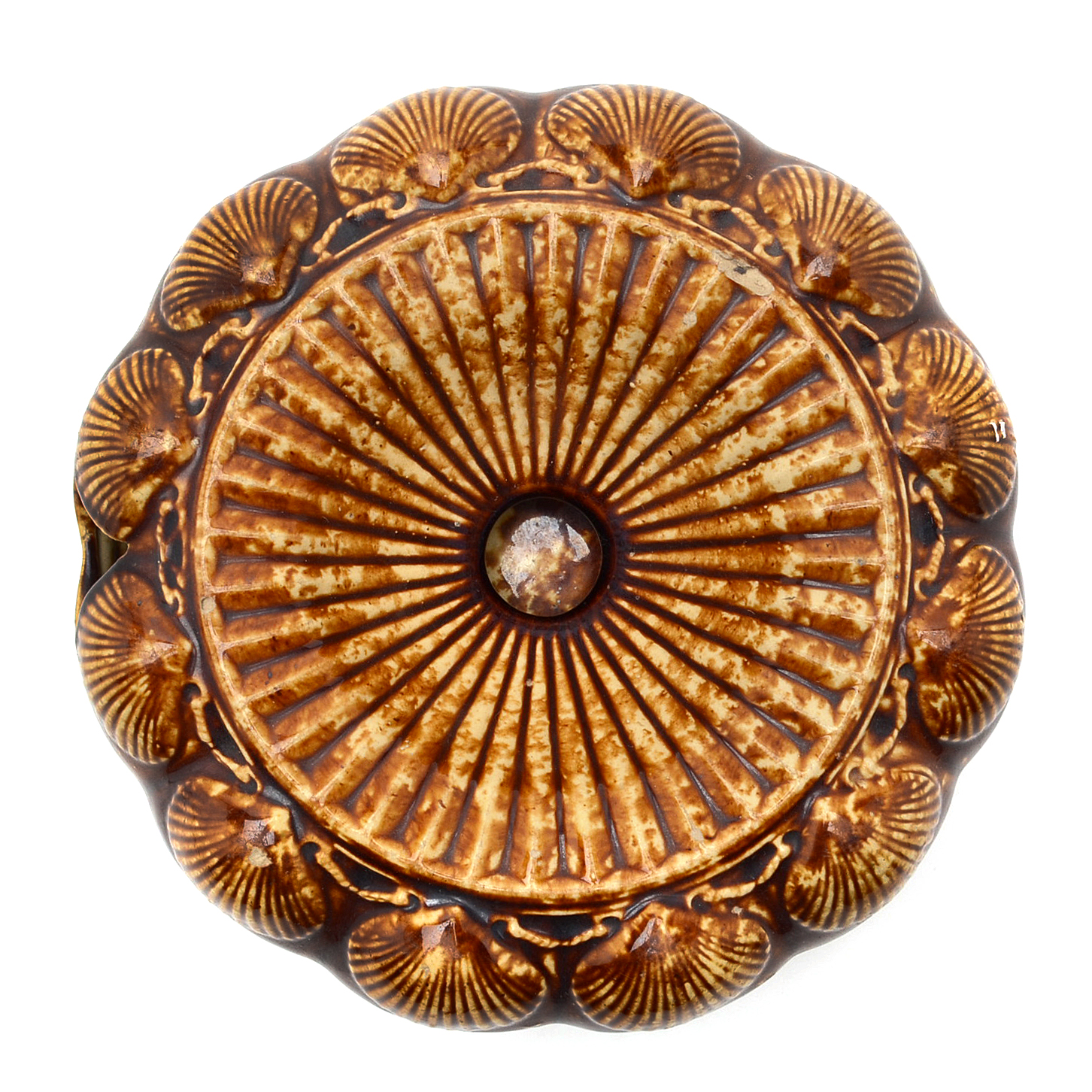 19th-Century Bennington Rockingham Pottery Spittoon