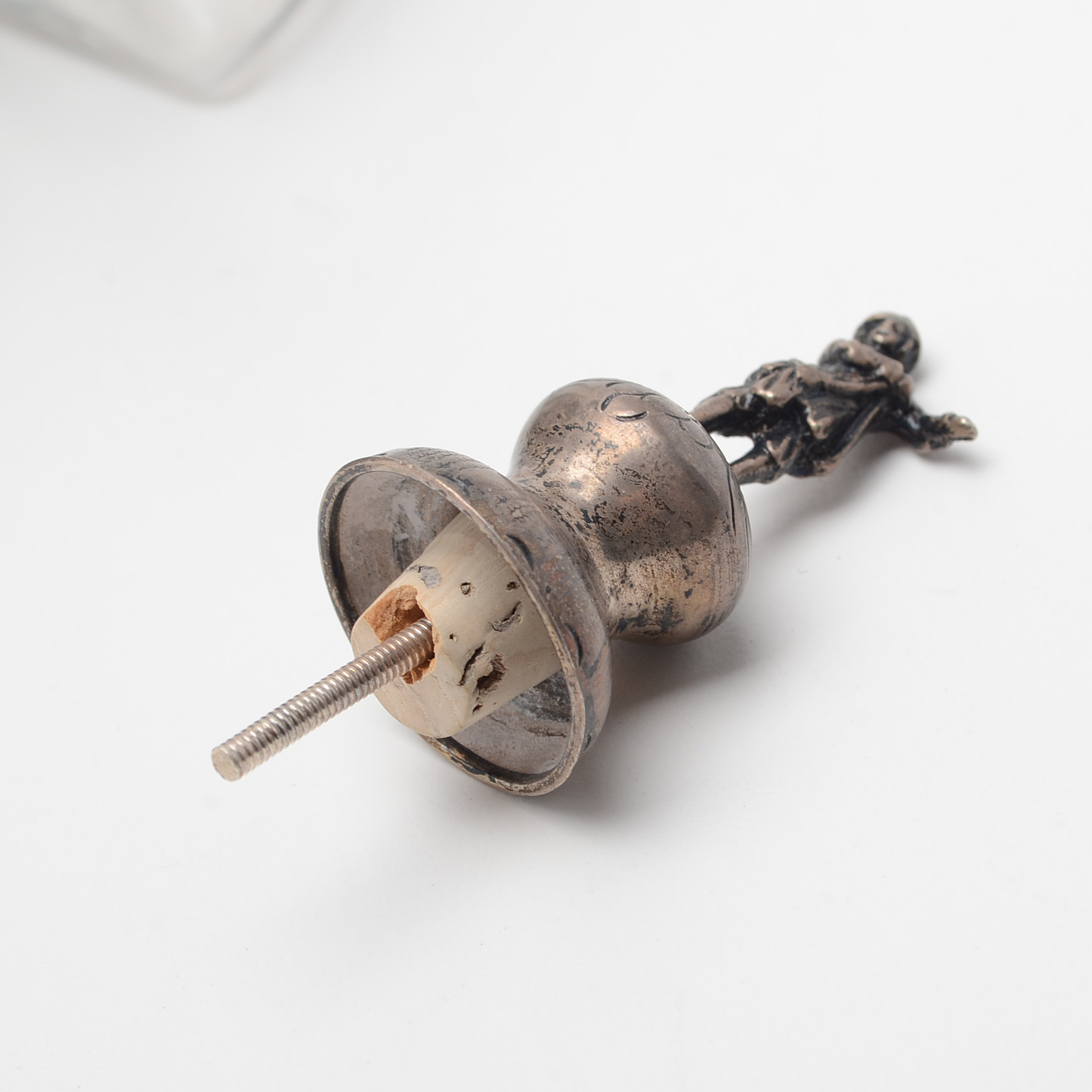 Vintage Renaissance Revival Style Etched Glass and Silver Plate Decanter Set