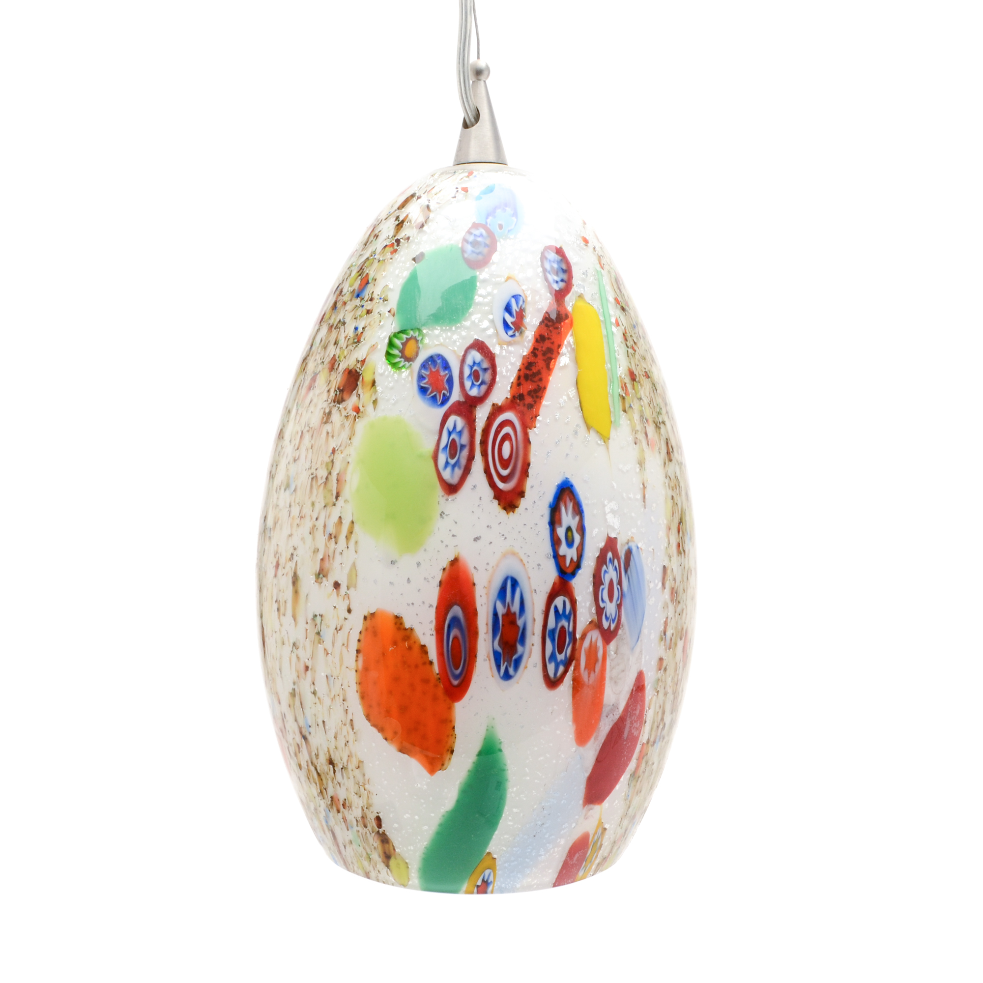 Millefiori Style Blown Glass Pendant Light