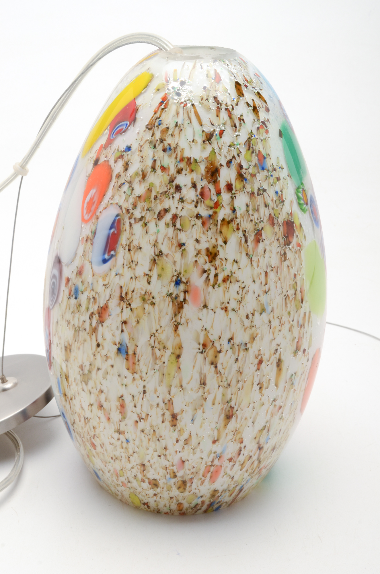 Millefiori Style Blown Glass Pendant Light