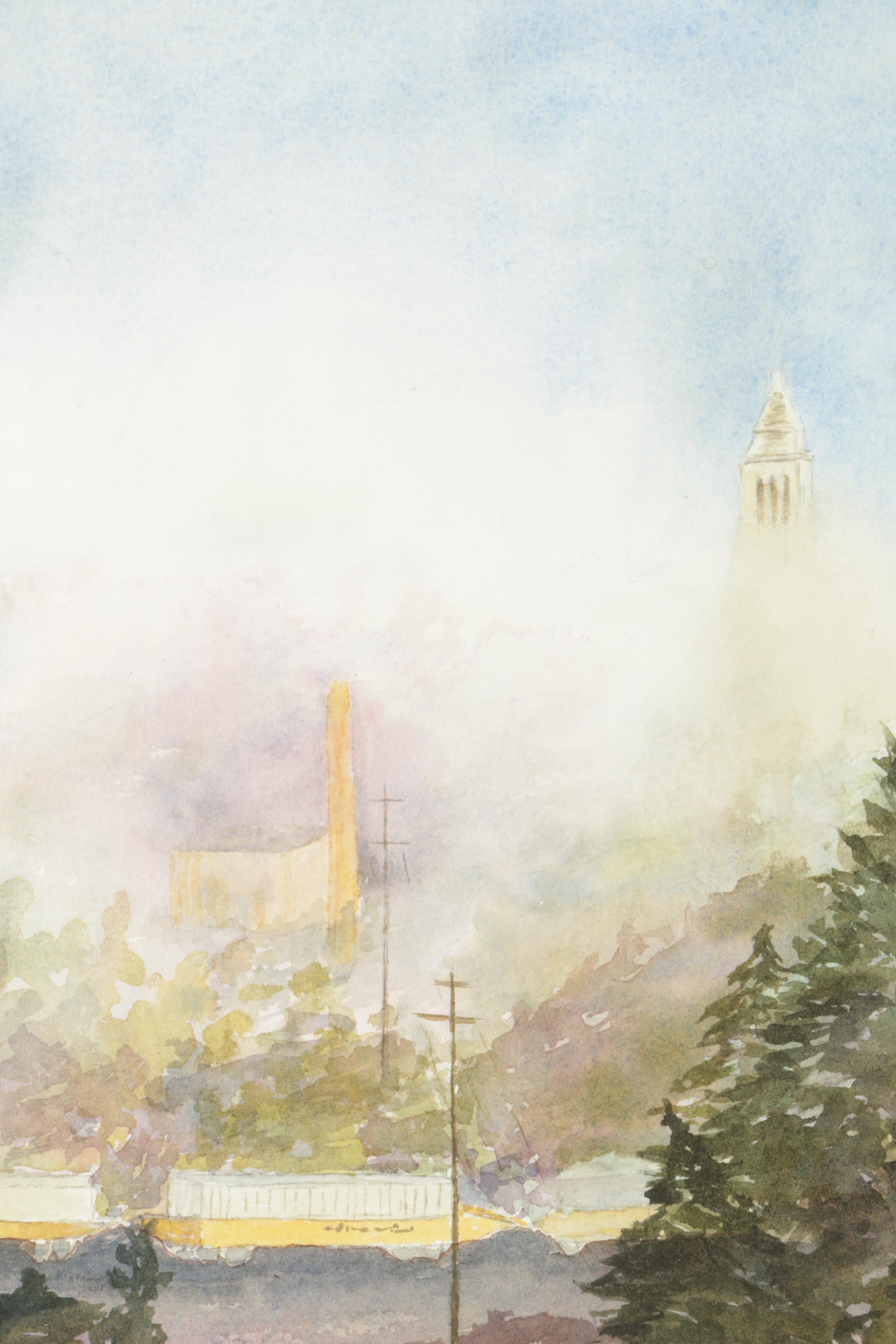 Lynn Dutton Watercolor Painting "Morning Fog at Shuter's Hill"