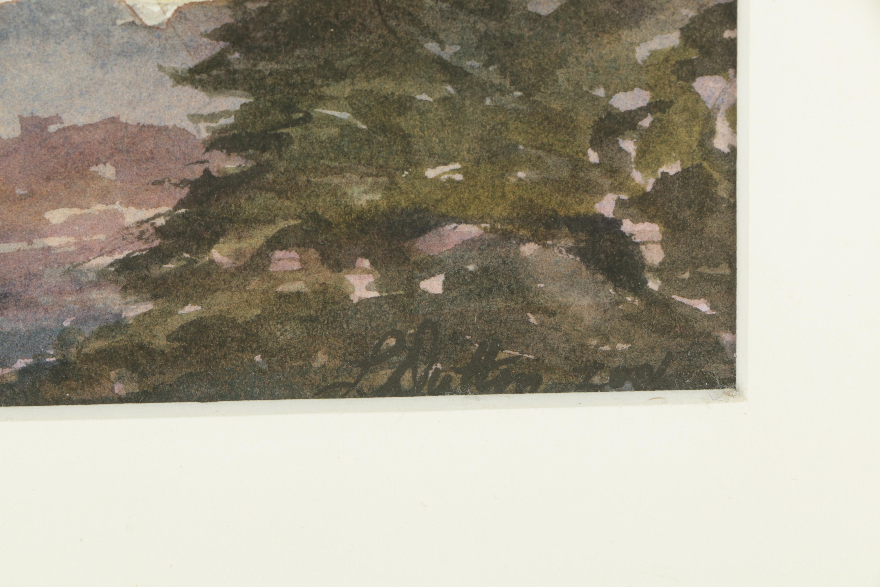 Lynn Dutton Watercolor Painting "Morning Fog at Shuter's Hill"