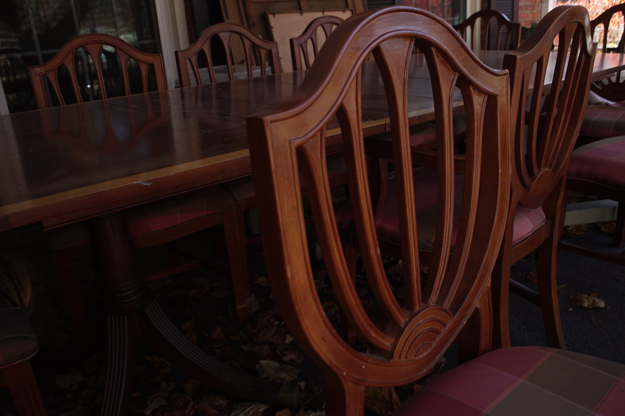 Federal Style Dining Table and Ten Chairs