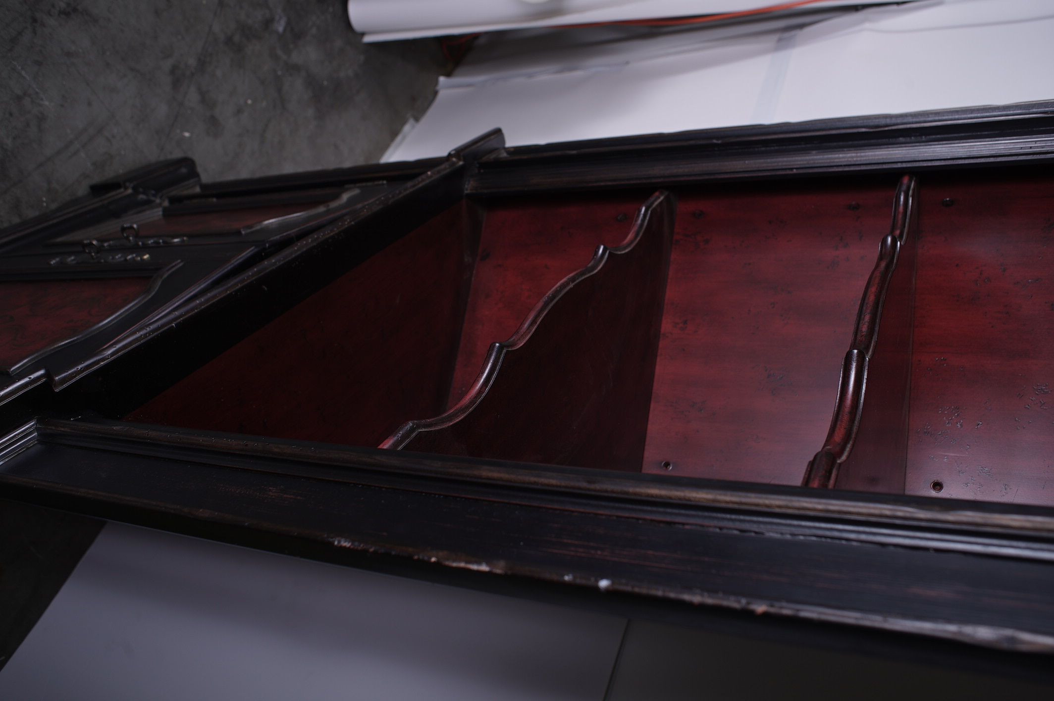 Colonial Style Shell Carved Painted Corner Cabinet by Hooker Furniture