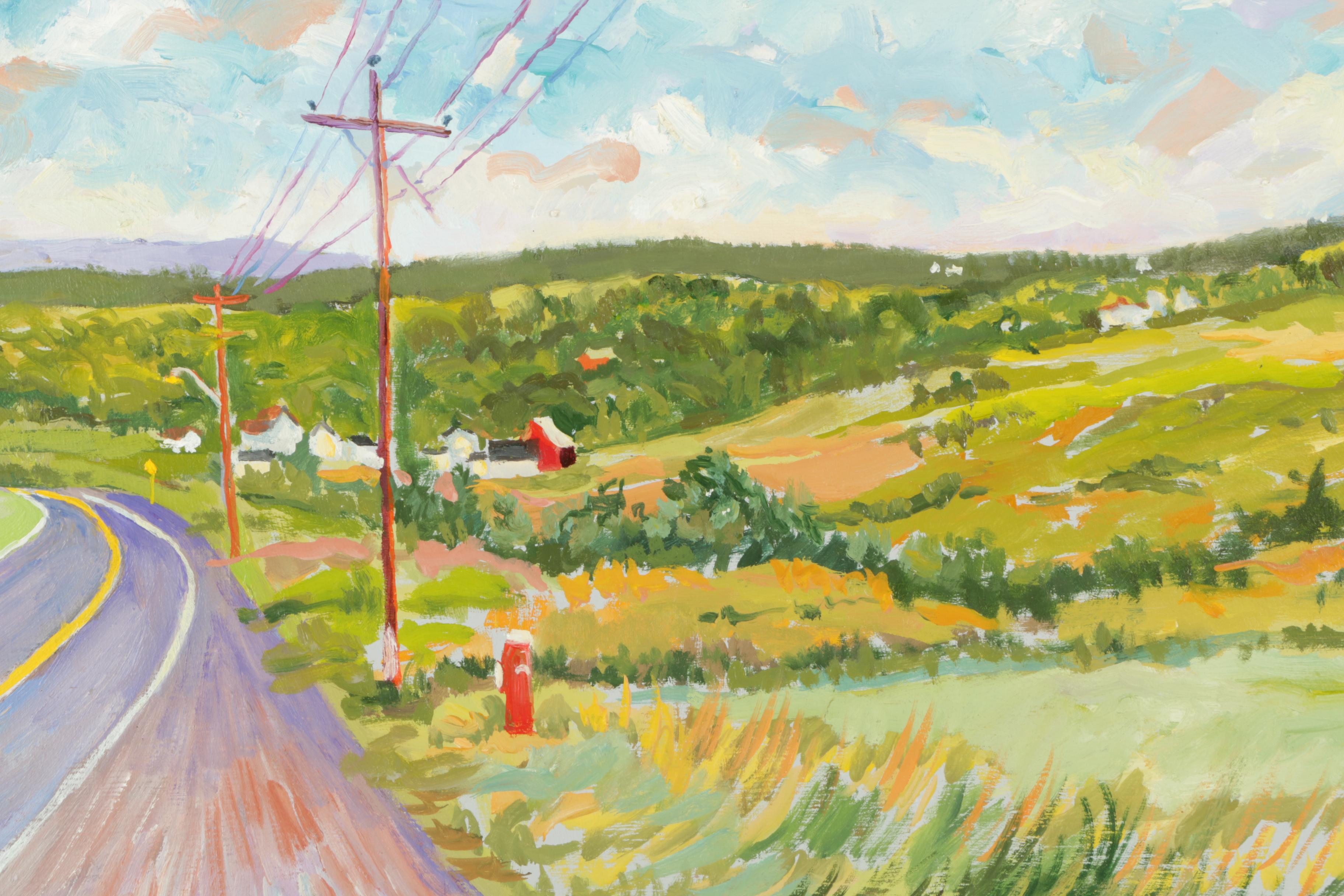 O. Tyborski Oil Painting on Board "On The Road Again"