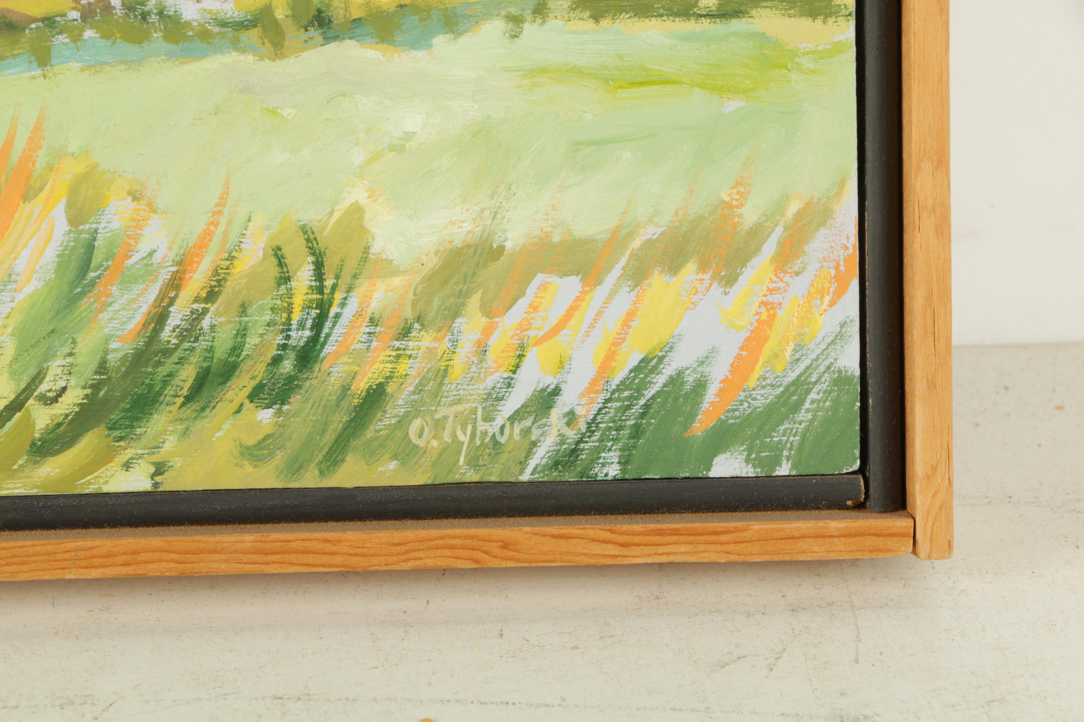 O. Tyborski Oil Painting on Board "On The Road Again"