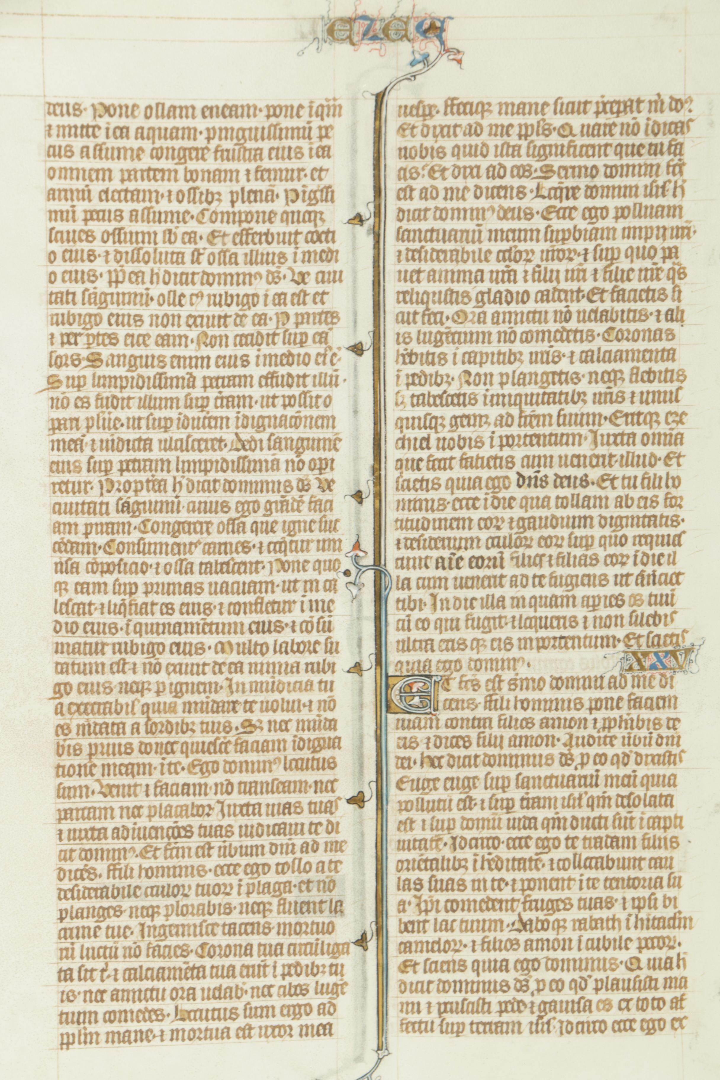Medieval Hand-Painted Double-Sided Latin Manuscript on Vellum