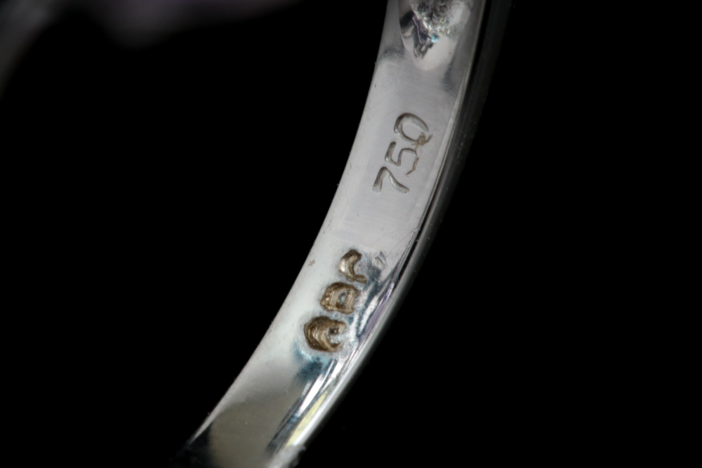 18K White Gold, Amethyst, Blue Topaz, Peridot and Diamond Cocktail Ring