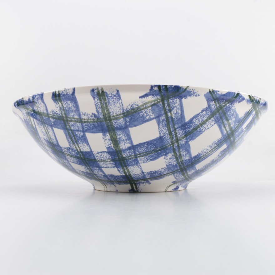 Blue and Green Glazed Australian Ceramic Serving Bowl