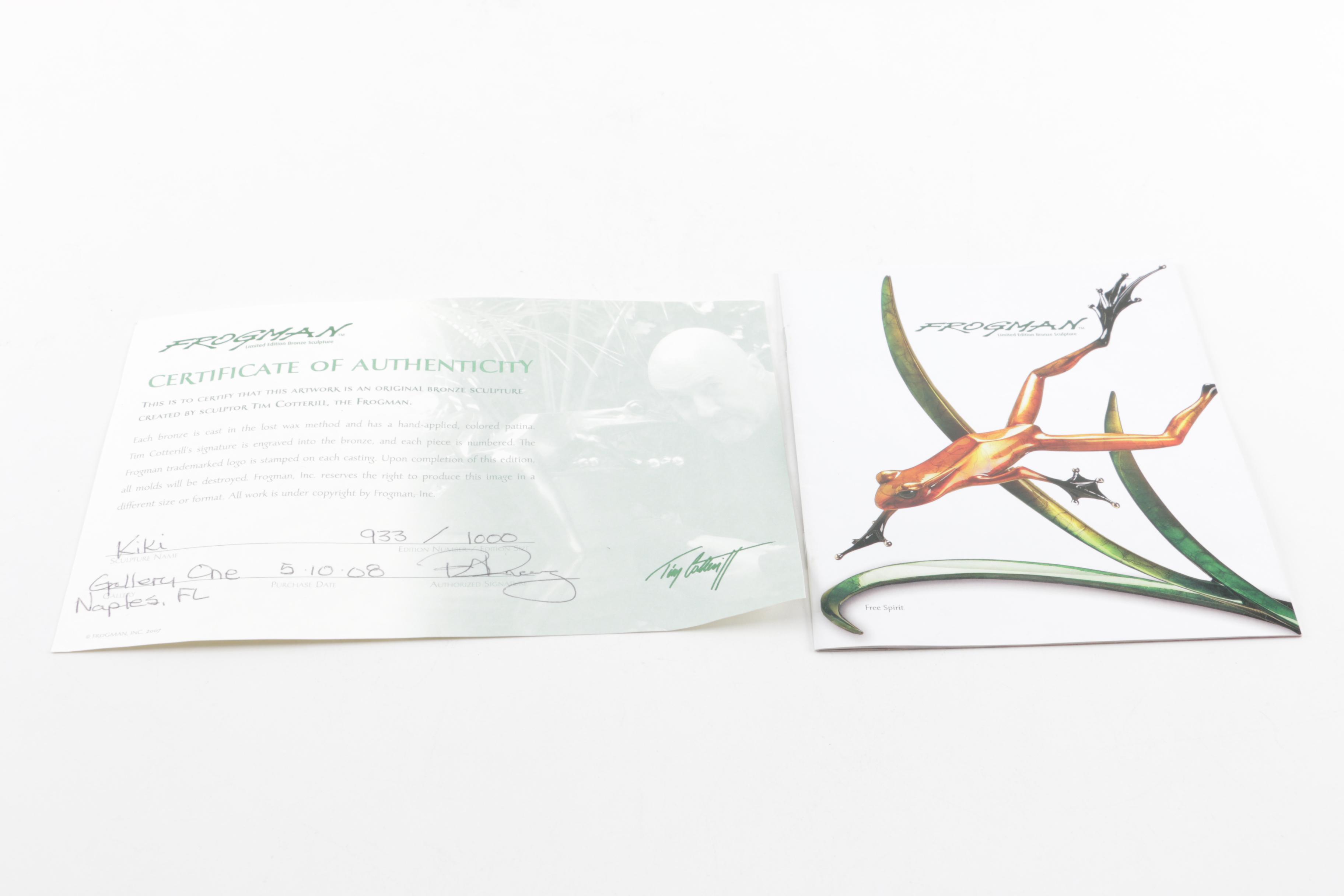 Frogman Bronze Limited Edition Gecko Figurine "Kiki"