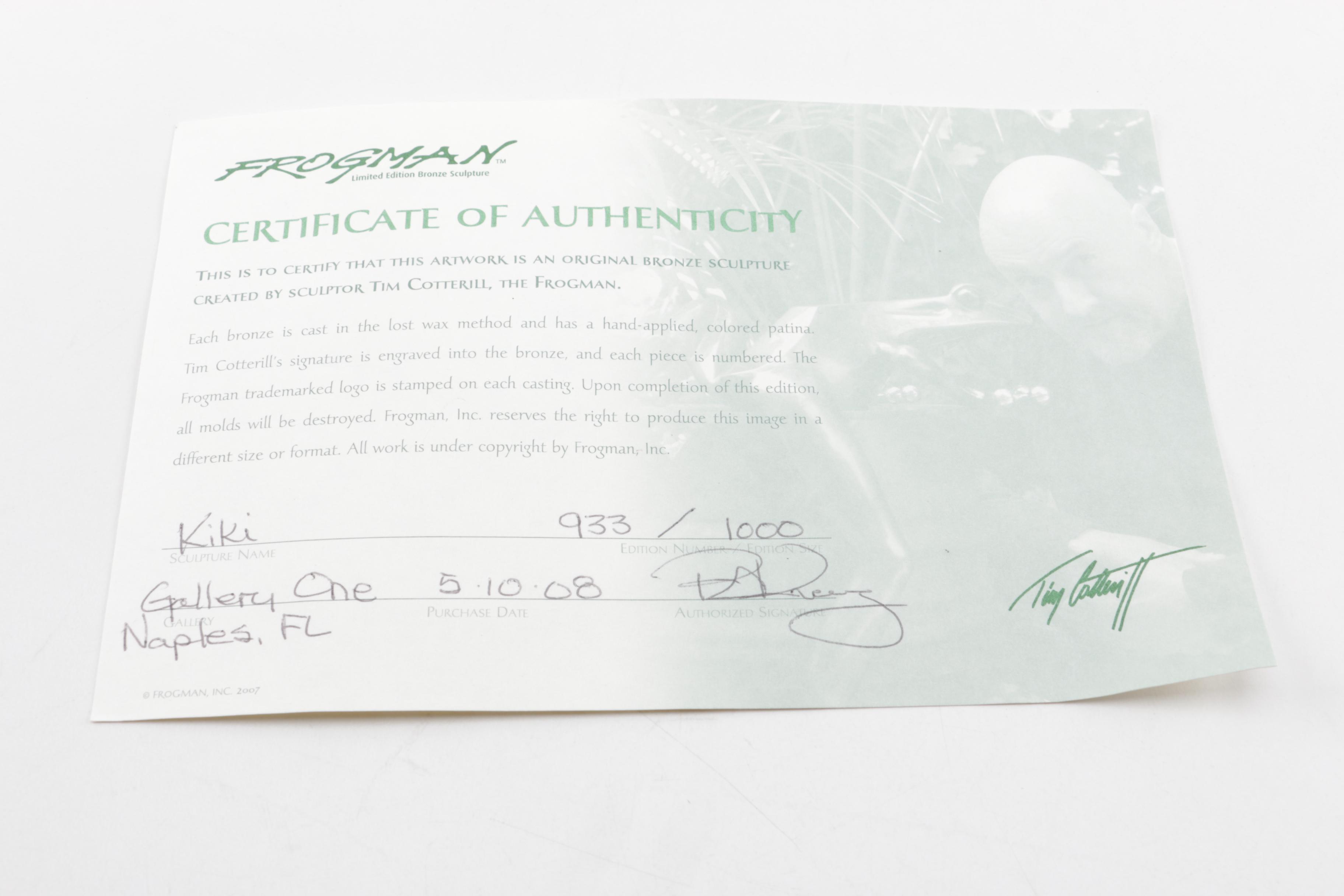 Frogman Bronze Limited Edition Gecko Figurine "Kiki"