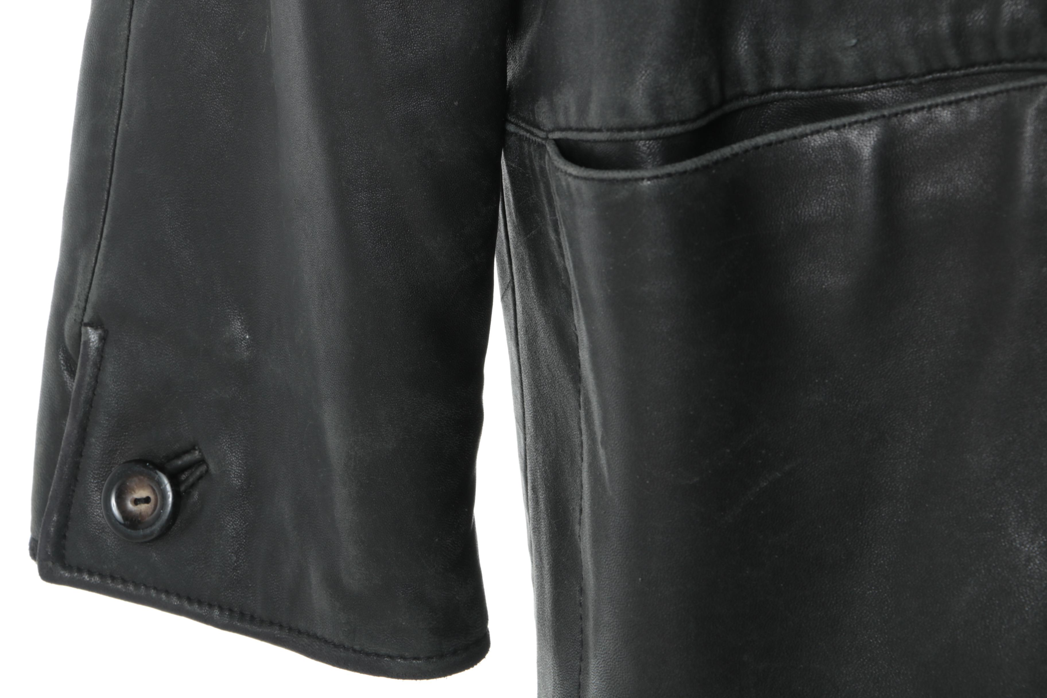 Women's LNR by la Nouvelle Renaissance Black Leather Coat