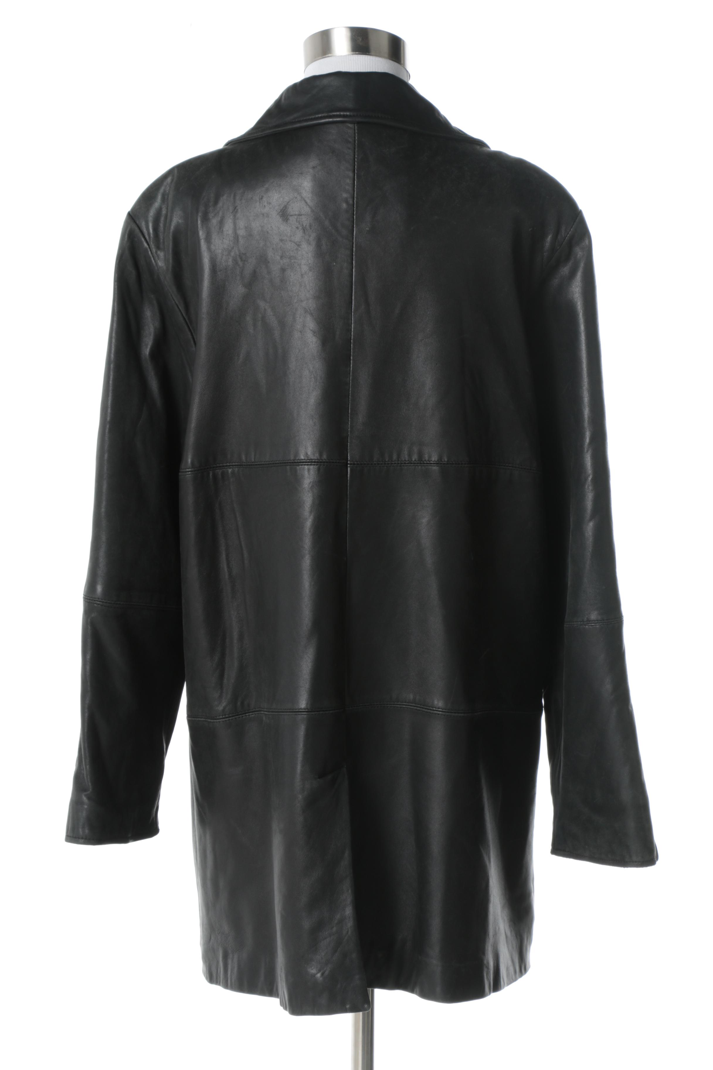 Women's LNR by la Nouvelle Renaissance Black Leather Coat