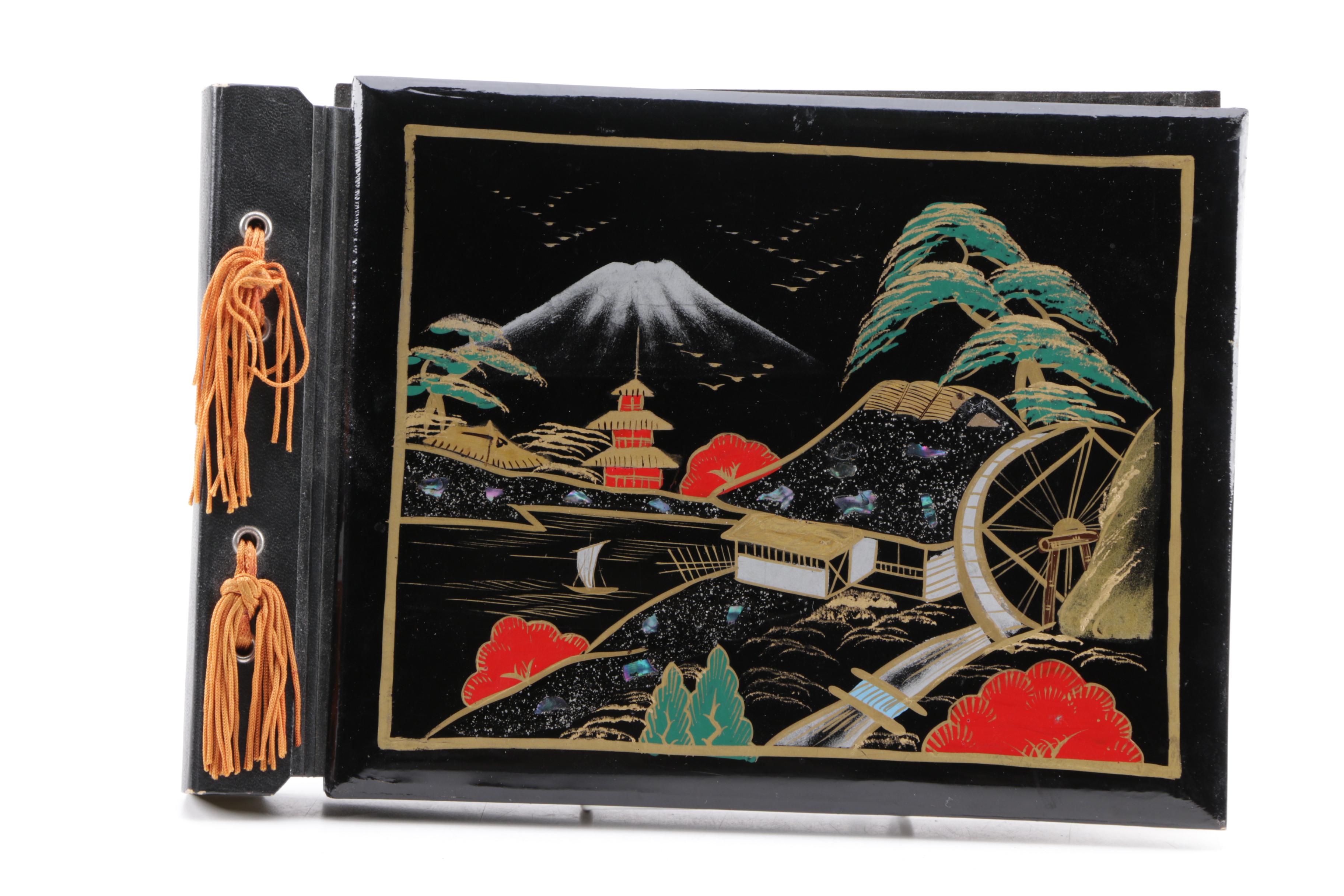 Pair of Scrapbooks with Cord Bindings