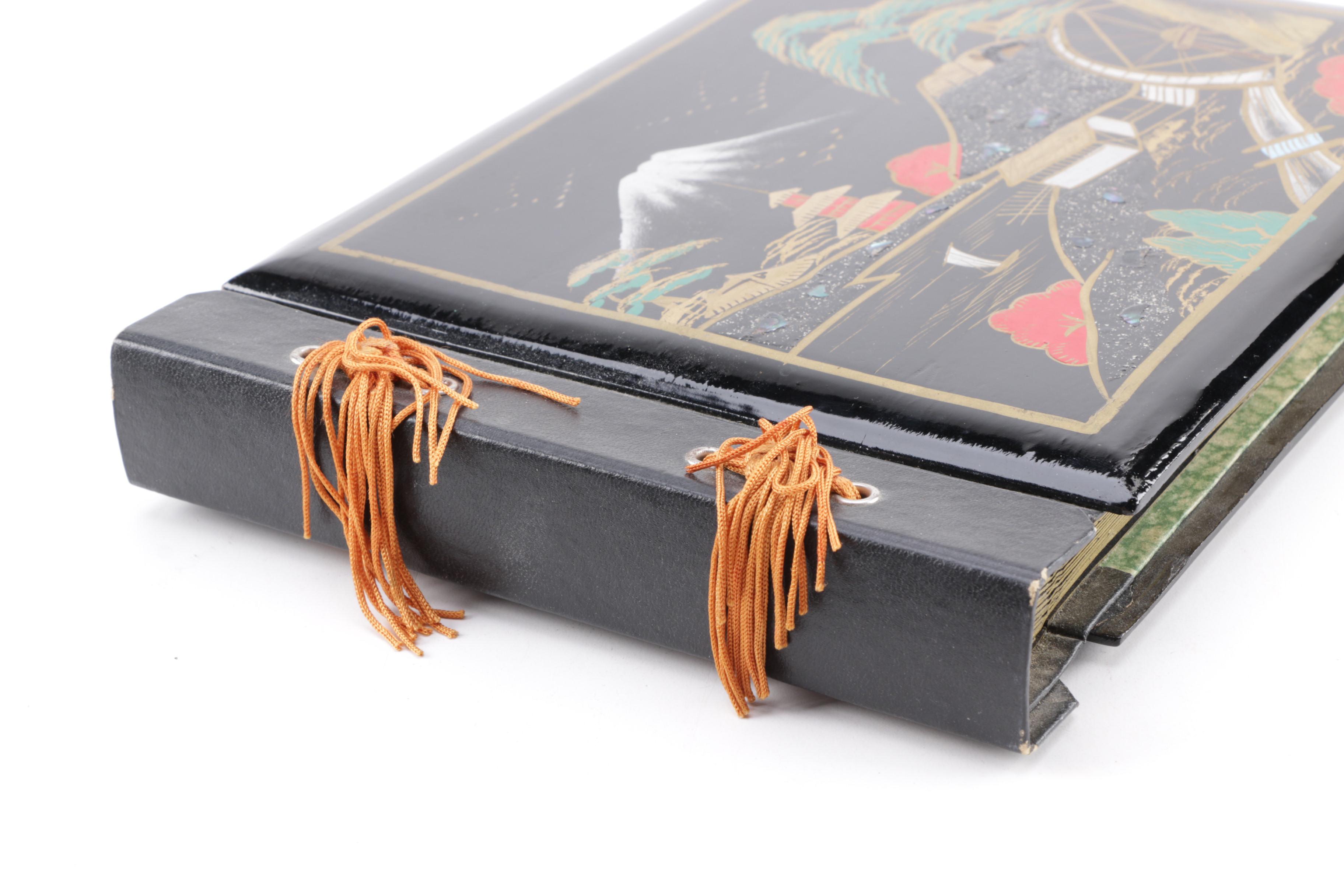 Pair of Scrapbooks with Cord Bindings