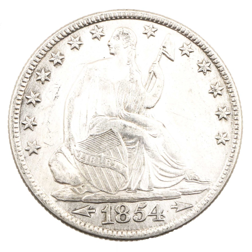 1854 O Liberty Seated Silver Half Dollar