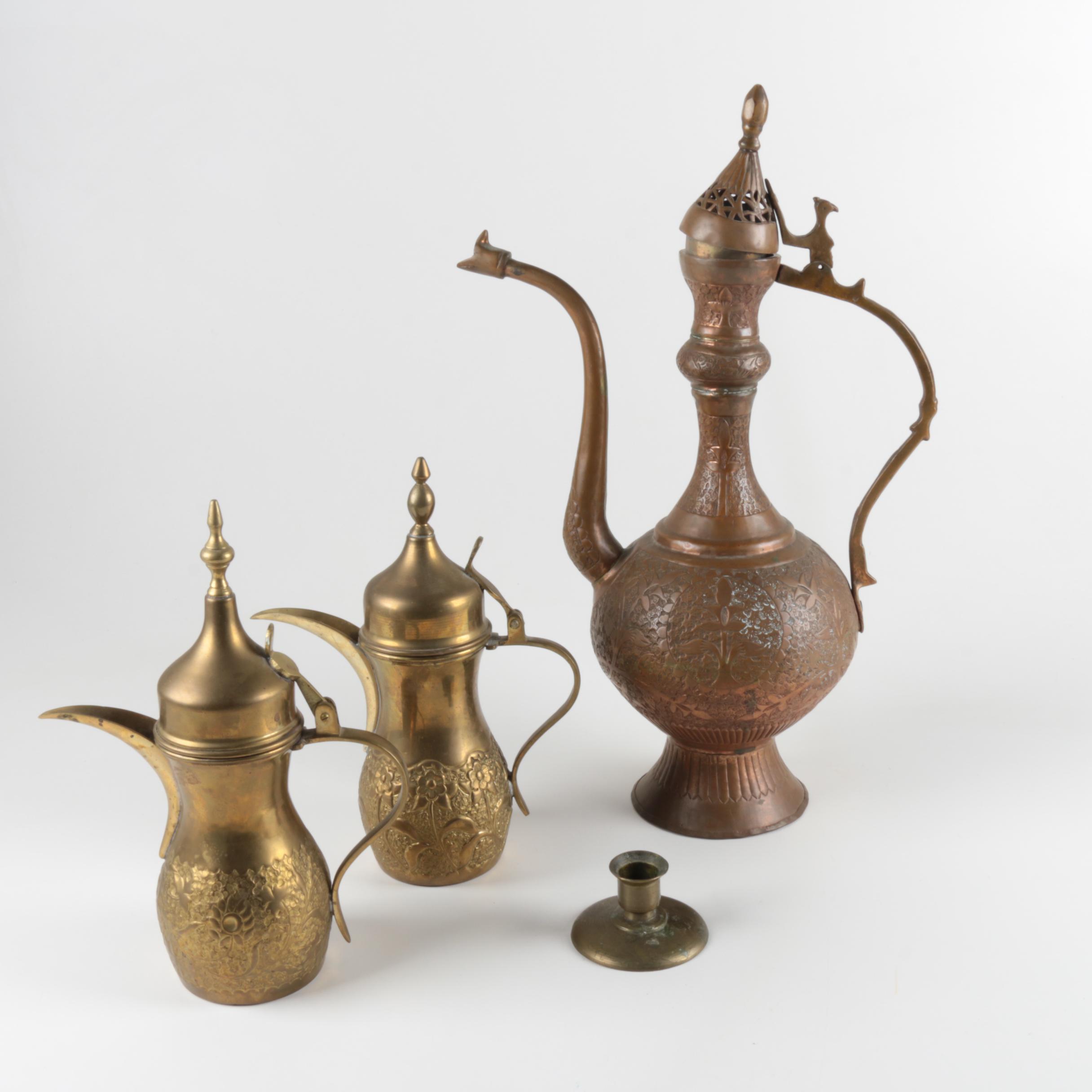 Middle Eastern Copper and Brass Serveware
