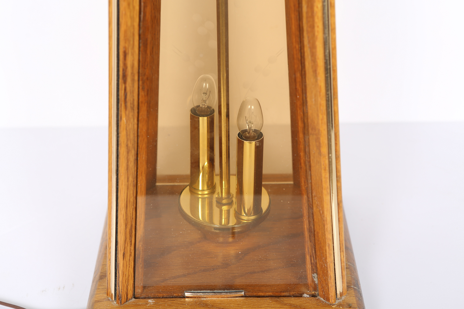 Arts and Crafts Style Oak Lamp with Nightlight