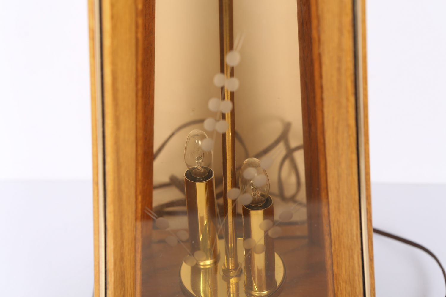 Arts and Crafts Style Oak Lamp with Nightlight