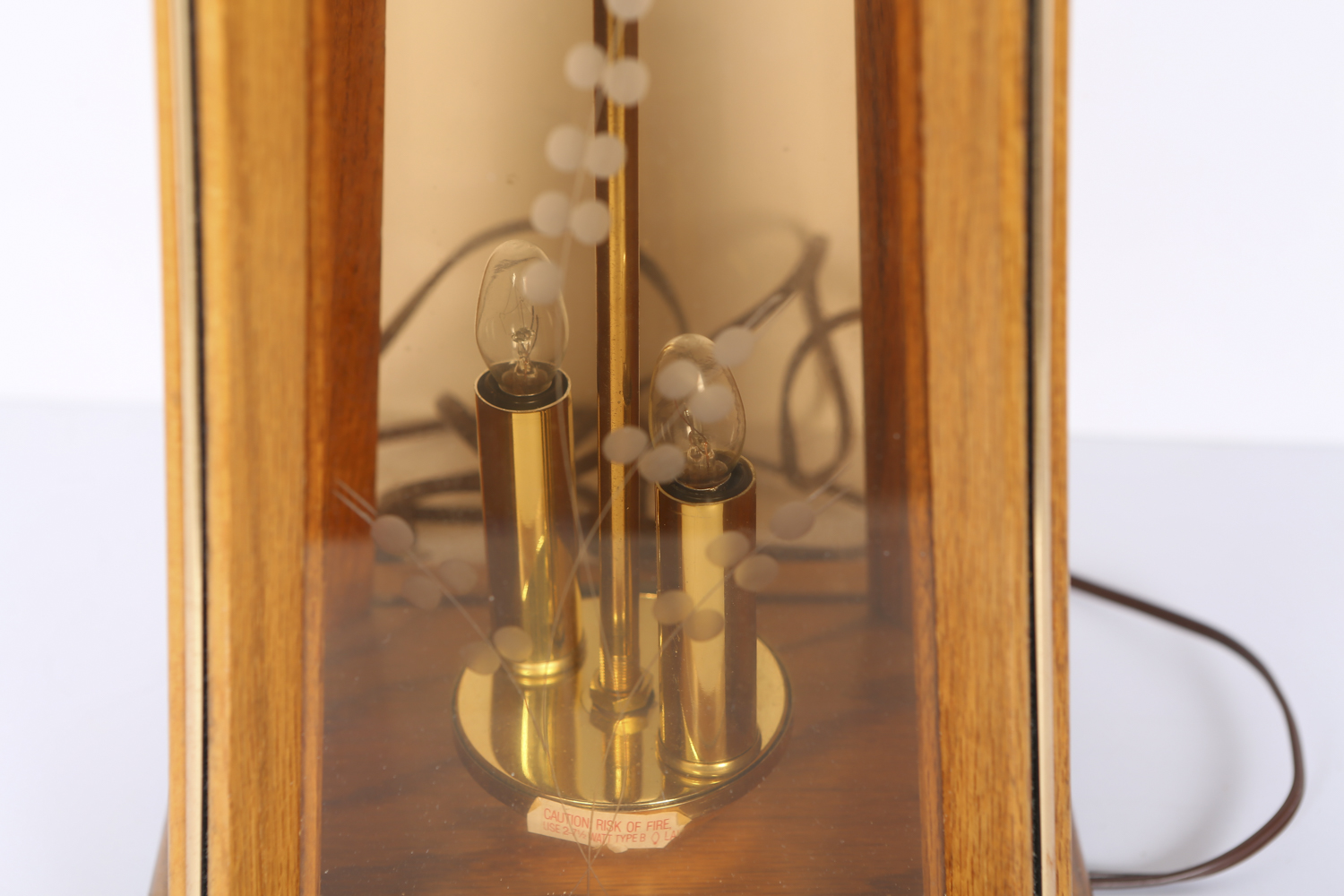 Arts and Crafts Style Oak Lamp with Nightlight