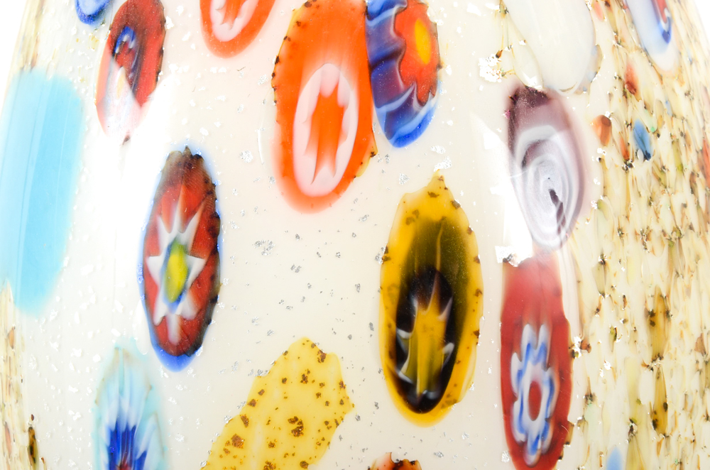 Millefiori Style Blown Glass Pendant Light