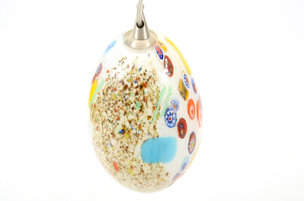 Millefiori Style Blown Glass Pendant Light