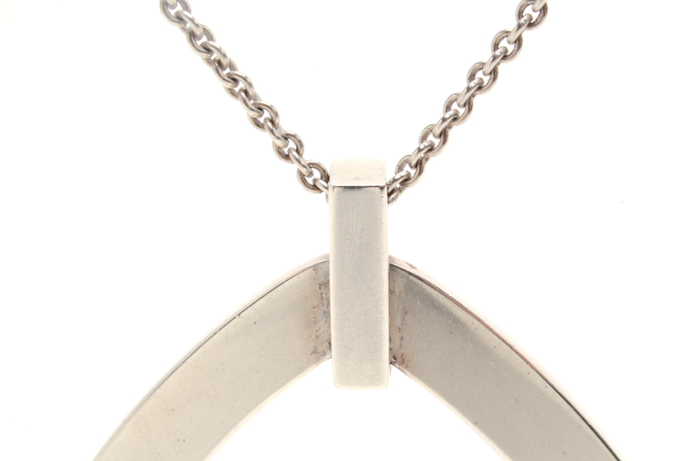 Tiffany & Co. Sterling Silver "1837" Square Pendant Necklace