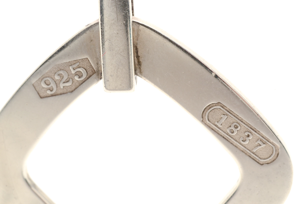 Tiffany & Co. Sterling Silver "1837" Square Pendant Necklace