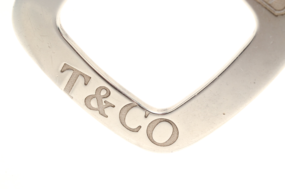 Tiffany & Co. Sterling Silver "1837" Square Pendant Necklace