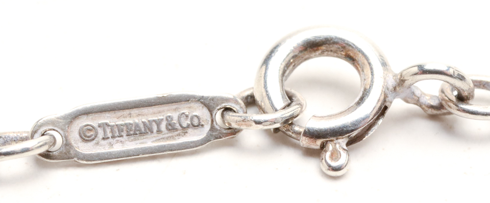 Tiffany & Co. Sterling Silver "1837" Square Pendant Necklace