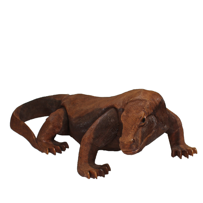 5ft. Carved Soarwood Komodo Dragon Sculpture