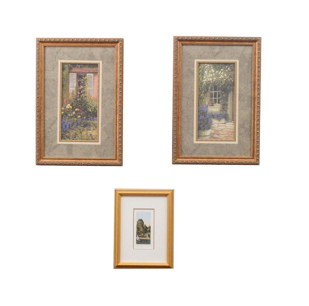 Denise Godbout Etching on Paper "Hissez les Voiles" and Garden Window Prints