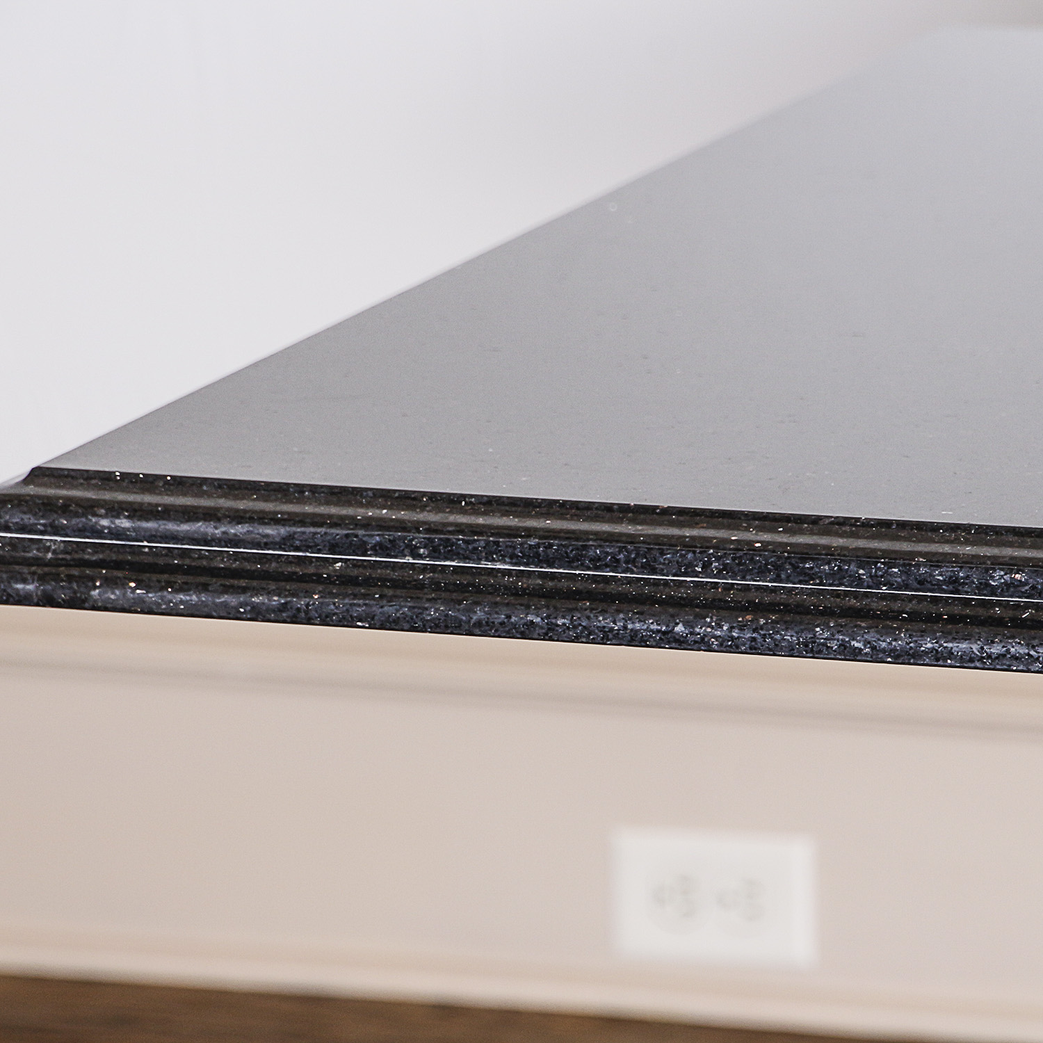 Black Granite Top Dining Table with Marble Base