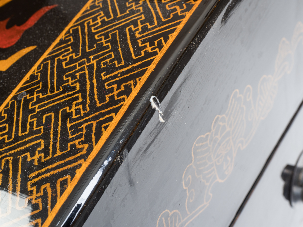Asian Black Lacquered Chest