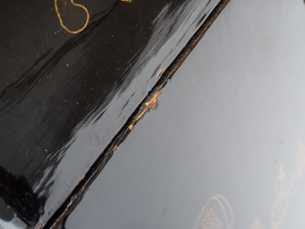 Asian Black Lacquered Chest