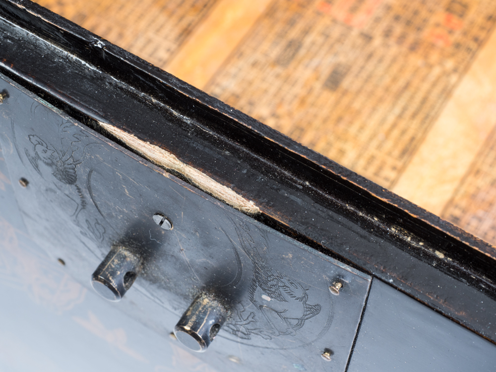 Asian Black Lacquered Chest