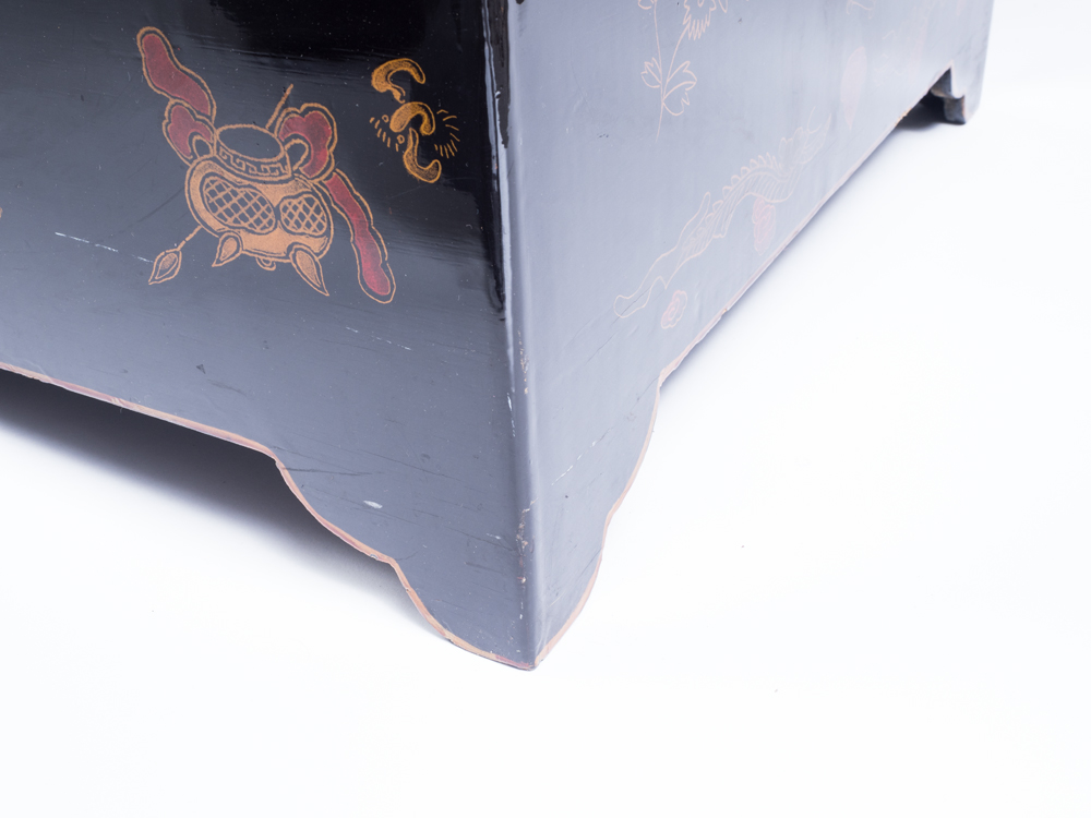 Asian Black Lacquered Chest