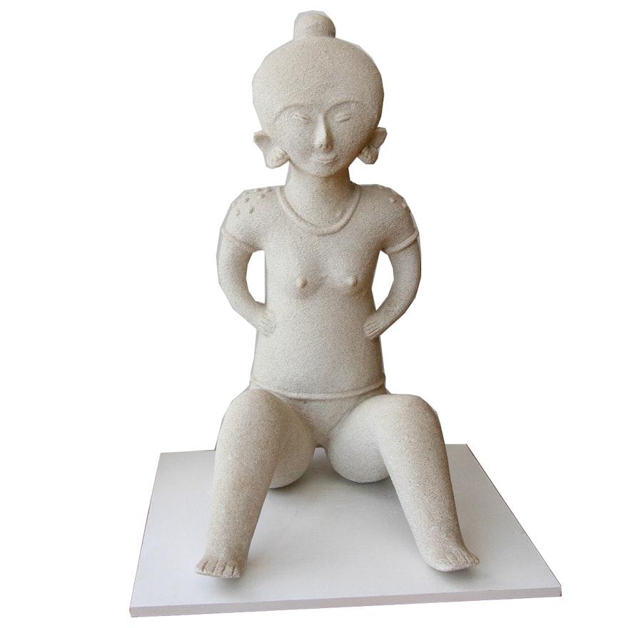 Contemporary Sculpture of a Seated Woman