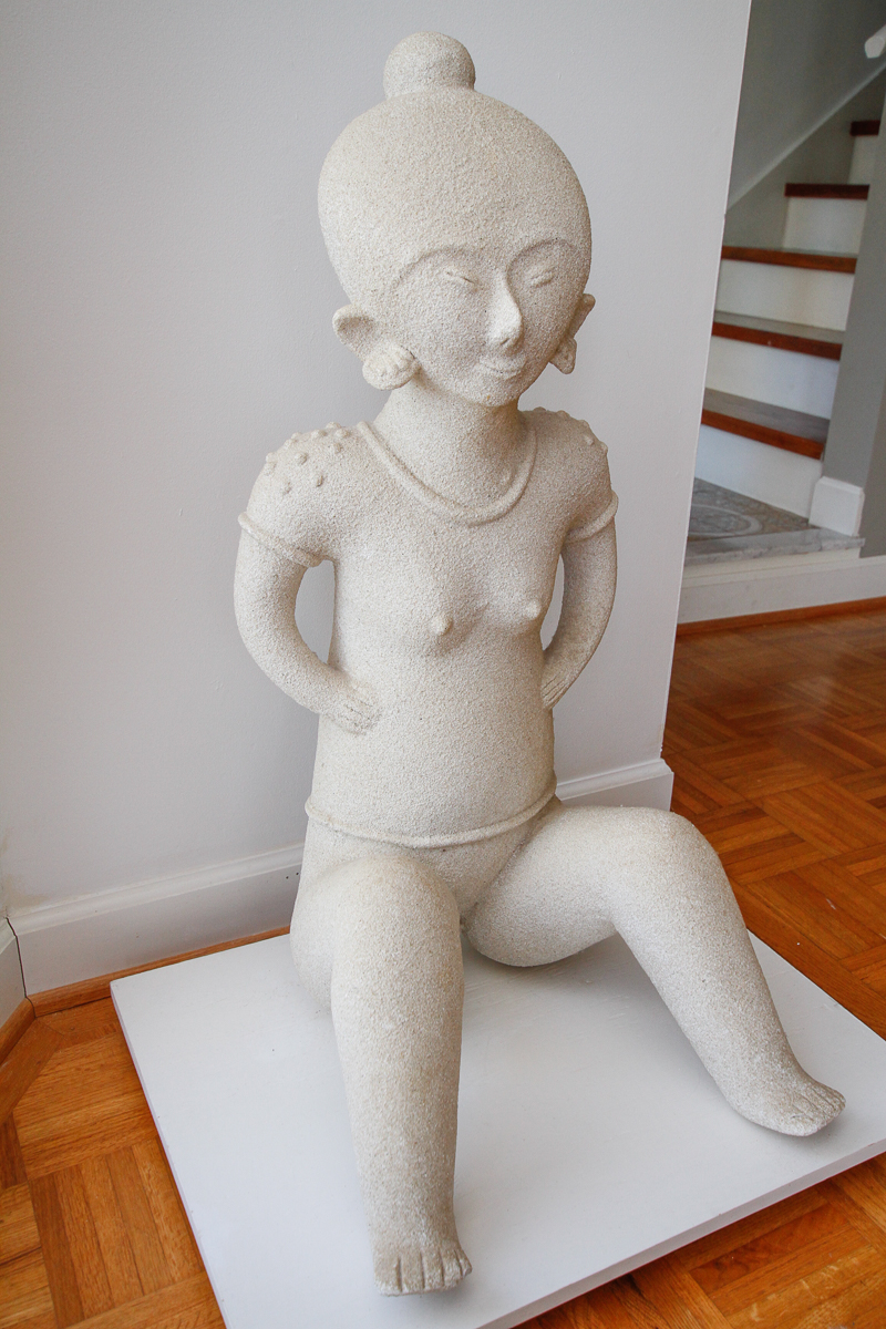 Contemporary Sculpture of a Seated Woman