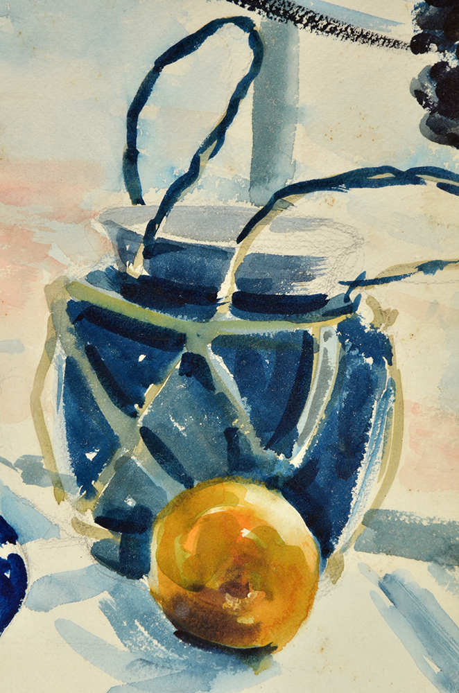 Edward R. Moreau Signed Watercolor of a Still Life