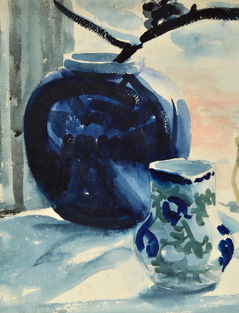 Edward R. Moreau Signed Watercolor of a Still Life