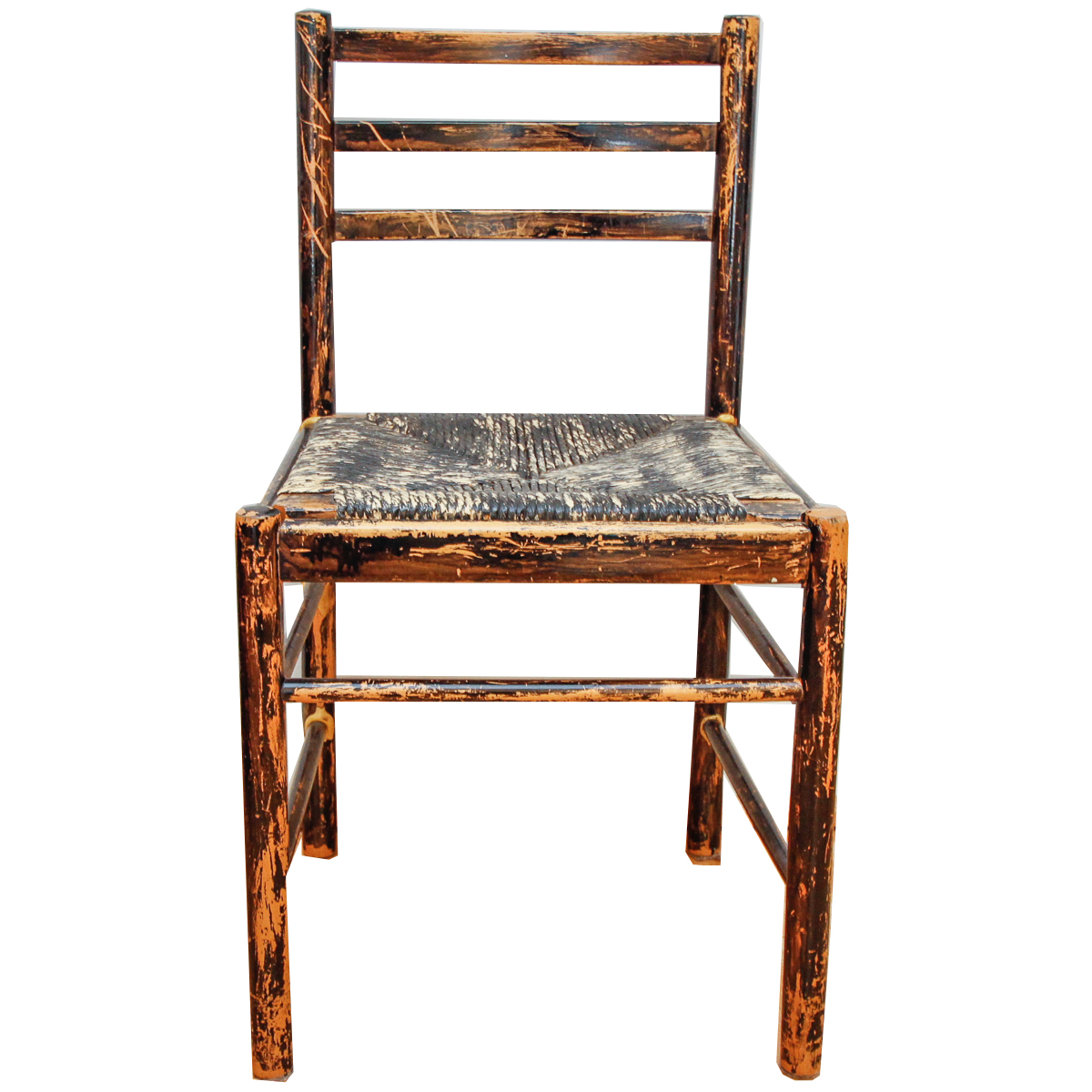 Vintage Oak Chair with Rush Seat