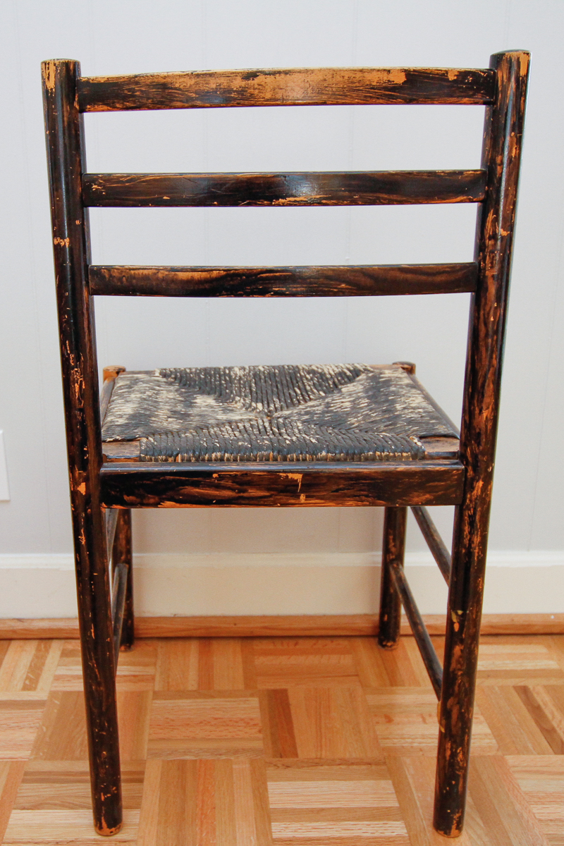 Vintage Oak Chair with Rush Seat