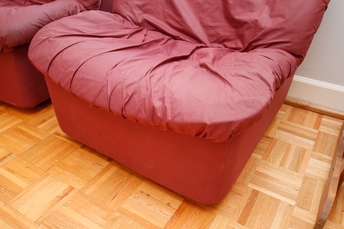 Modernist Terracotta Fabric Chairs