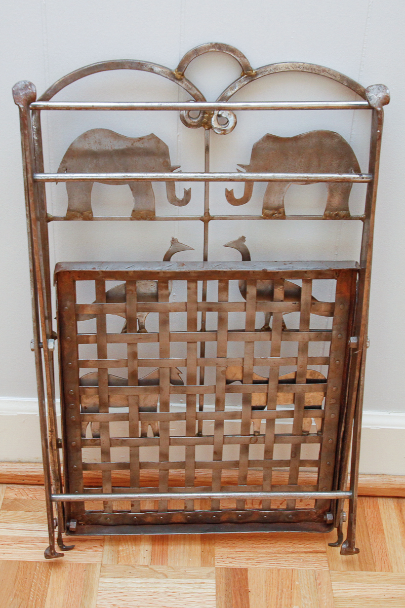 Metal Folding Chair with Animal Motif