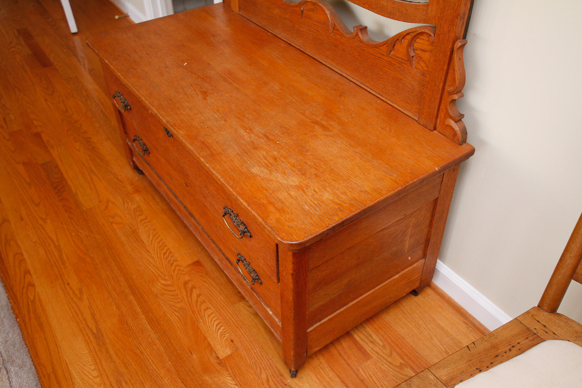Vintage Victorian Style Oak Chest of Drawers with Mirror