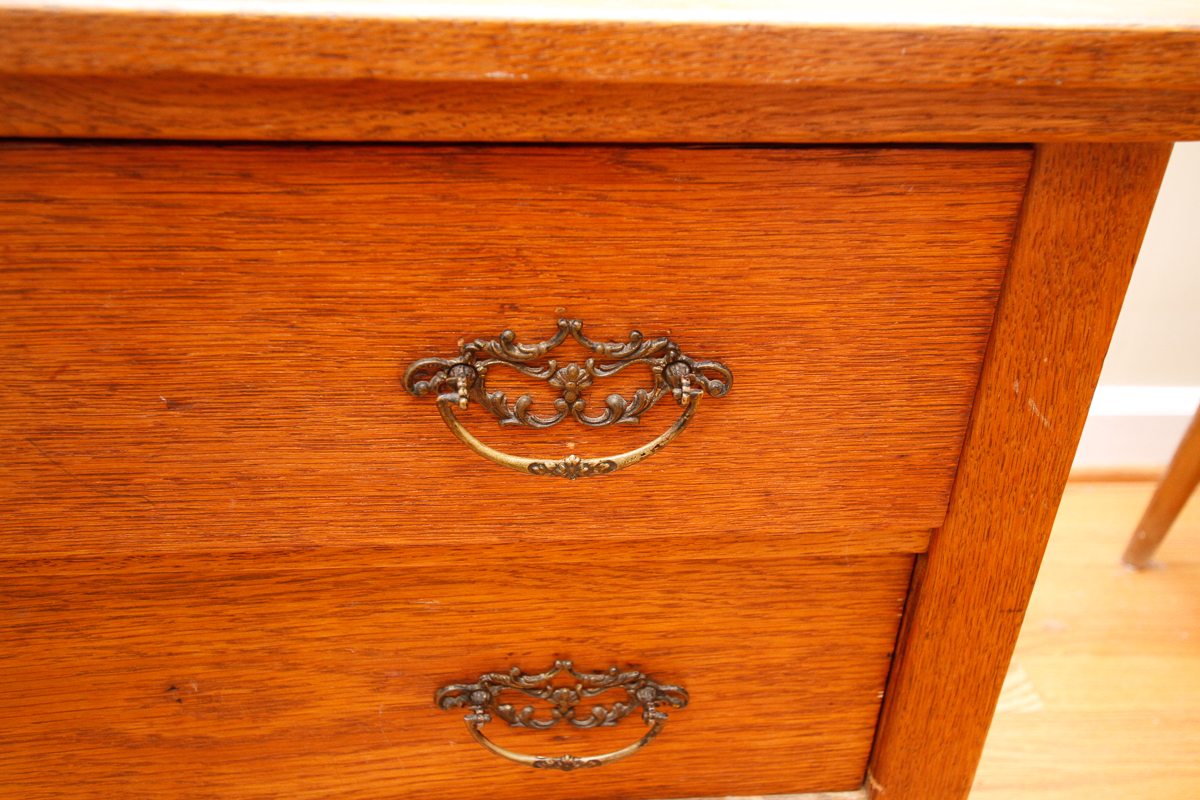 Vintage Victorian Style Oak Chest of Drawers with Mirror