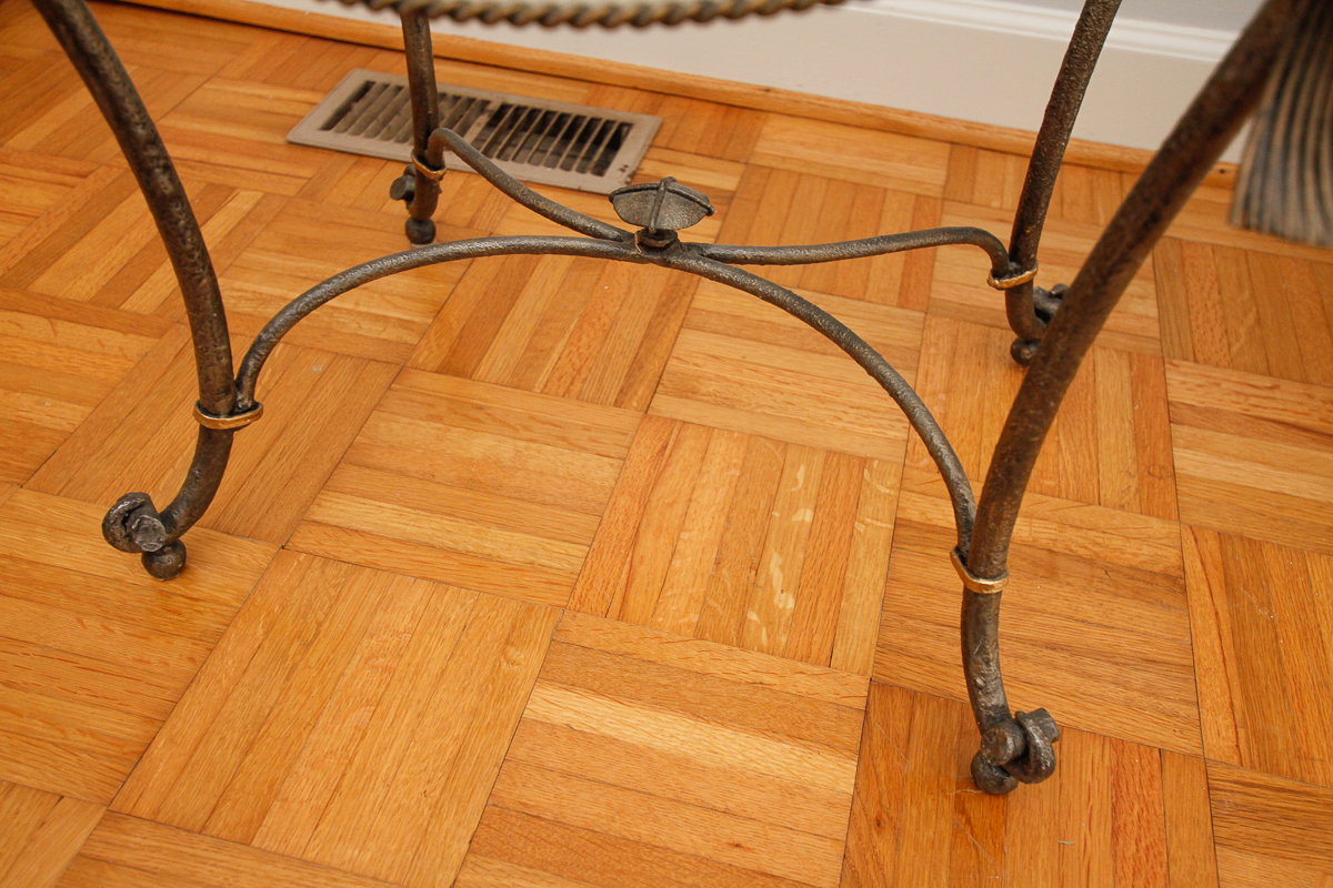 Hollywood Regency Style Glass Top Side Tables