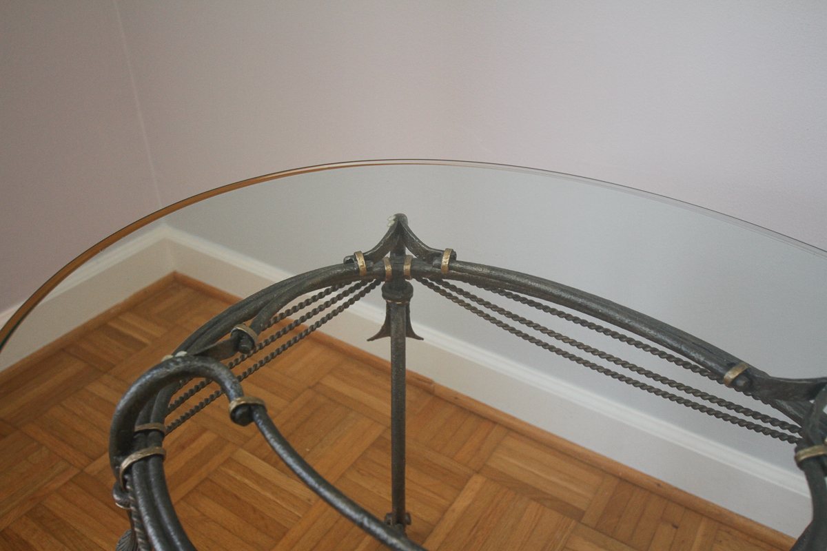 Hollywood Regency Style Glass Top Side Tables